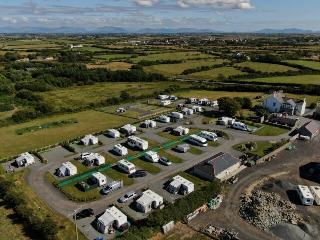 Aerial photo of Bryn Ednyfed adults only caravan site