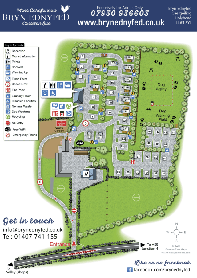 Bryn Ednyfed caravan site map