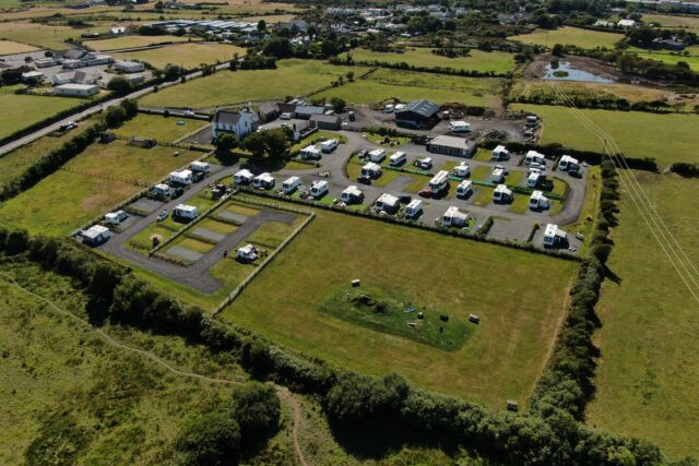 Aerial photo of Bryn Ednyfed adults only caravan site